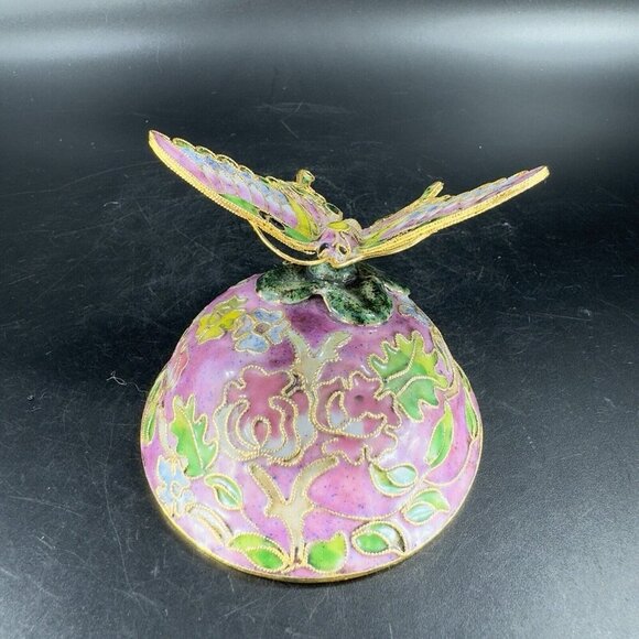 Sankyo Butterfly Cloisonne Enamel Fairy Fantasy Romance Metal Figure Multicolor - Picture 11 of 14